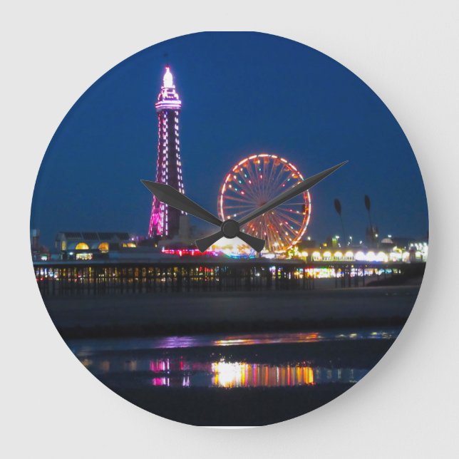 Relógio Grande Blackpool Beach Lights (Frente)