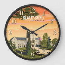 Blacksburg Virginia  Historic Campus Travel Poster