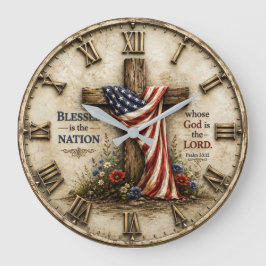 Relógio Grande Blessed Is the Nation American Christian Patriotic