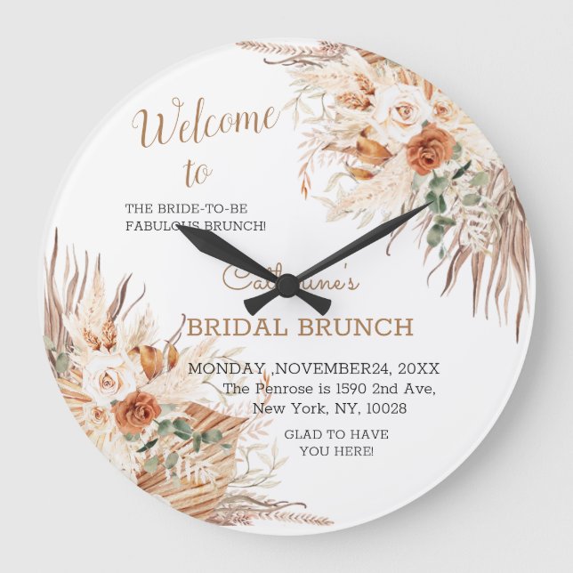 Relógio Grande Bloco de sinais de boas-vindas para o Chá de panel (Frente)