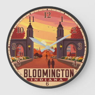 Relógio Grande Bloomington Indiana College Town Travel Poster