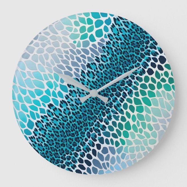 Relógio Grande Bloqueio Colorido de Arte Impressa em Animais (Frente)