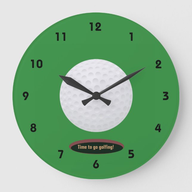 Relógio Grande Bloqueio de Design de Golfe (Frente)