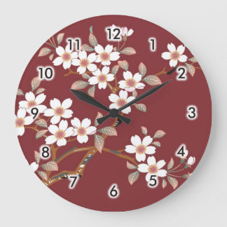 Relógio Grande Blossomas de Cereja Japoneses