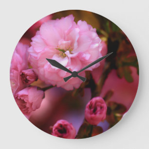 Relógio Grande Blossomas de Cereja Rosa-Primavera adoráveis