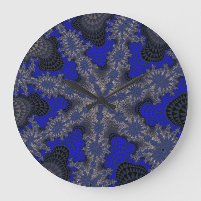Relógio Grande Blue and Silver Starburst (Frente)