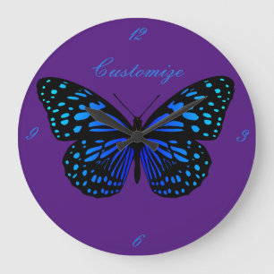 Relógio Grande Blue butterfly Thunder_Cove Classic