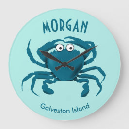 Relógio Grande Blue Crab Beach Round Kitchen Clock