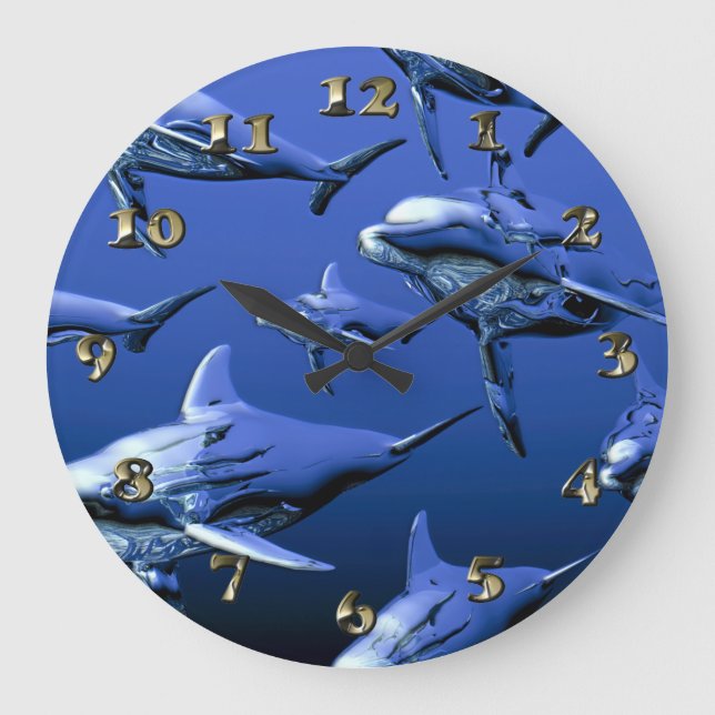 Relógio Grande Blue Dolphin (Frente)