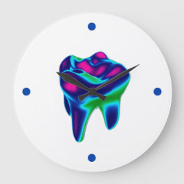 Relógio Grande Blue Glowing Tooth Dentist Wall Clock