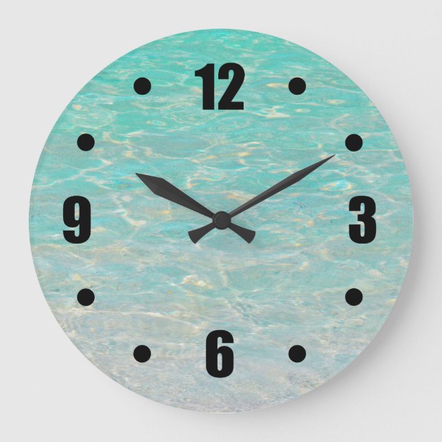 RELÓGIO GRANDE "BLUE-GREEN SEA WITH GLINTS OF GOLDEN SUNLIGHT" (Frente)