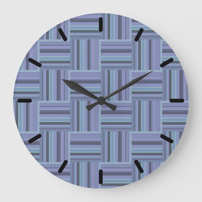 Relógio Grande Blue-grey stripes weave pattern (Frente)