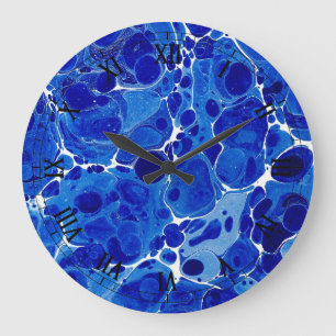 Relógio Grande Blue Marbled Clock