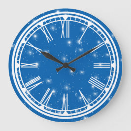Relógio Grande Blue Sky e White Stars Wall Clock