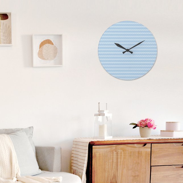 Relógio Grande Blue Wave Pattern Wall clock (Criador carregado)