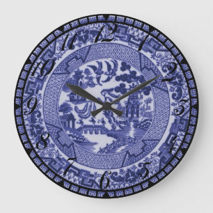 Relógio Grande Blue Willow Blue & White China Play