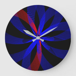 Relógio Grande Blueberry Color Center Geometric Wall Clock