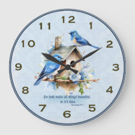 Relógio Grande Bluebird Scripting Clock Birdhouse Eclesiastes