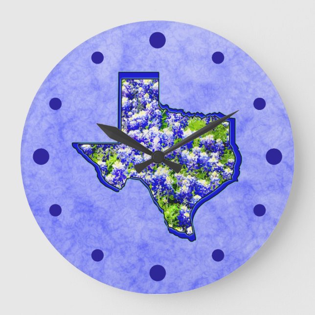 RELÓGIO GRANDE BLUEBONNETS DE TEXAS (Frente)