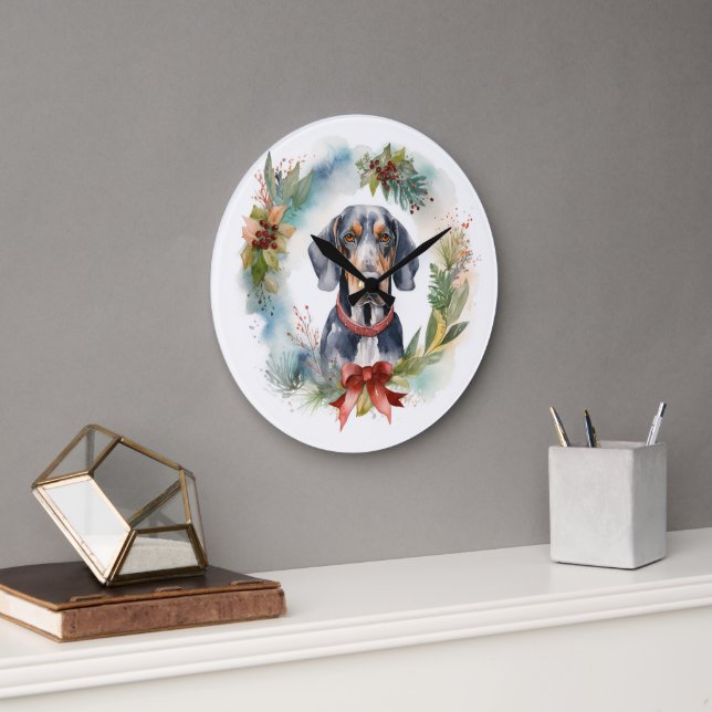 Relógio Grande Bluetick Coonhound Fúria Festiva Pup (Escritório)