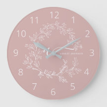 Blush Dusty Pink Modern Script Girly Monograma Nom