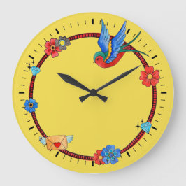 Relógio Grande Boho Bluebird Wall Clock