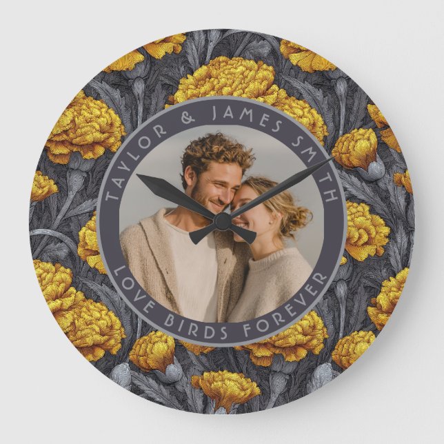 Relógio Grande Boho Custom Carnation Inspired Mountain Wedding (Frente)