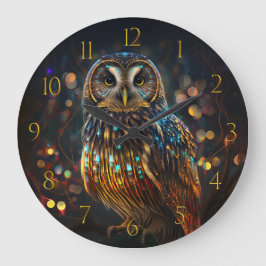 Relógio Grande Bokeh Owl Of Light