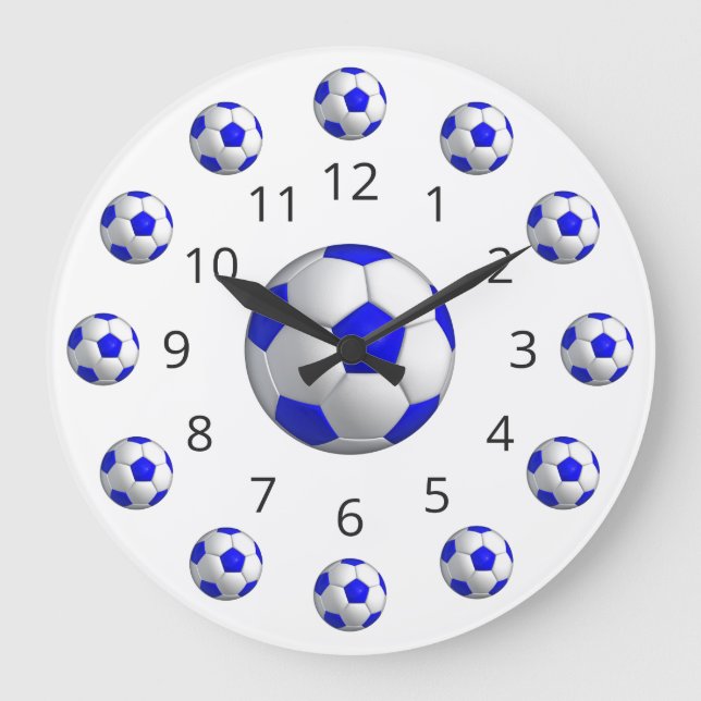 Relógio Grande Bola Azul Atom Clock com Números (Frente)