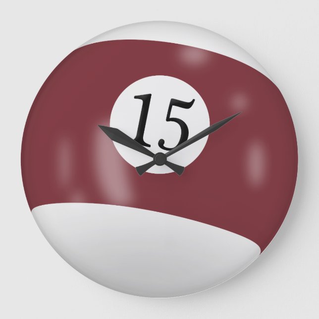 Relógio Grande Bola de Bilhar Número 15 (Frente)