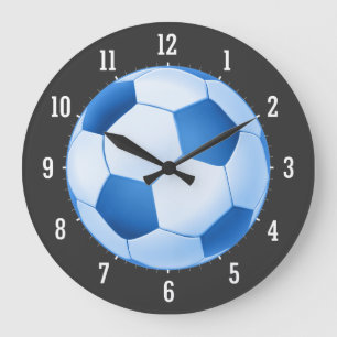 Relógio Grande Bola de futebol azul