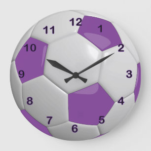 Relógio Grande Bola de futebol Roxo
