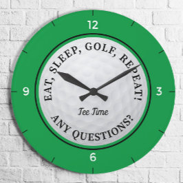 Relógio Grande Bola de Golfe Personalizada Citação Esportiva Golf