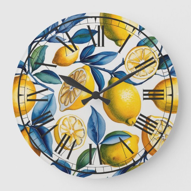 Relógio Grande Bold Blue Italiano Positano Lemon (Frente)