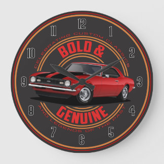 Relógio Grande Bold Red Camaro Large Clock
