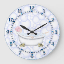 Relógio Grande Bolhas de Banho Azul