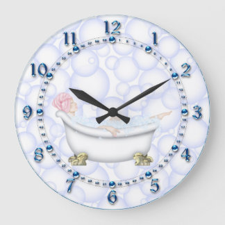 Relógio Grande Bolhas de Banho Azul