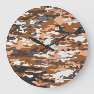 Relógio Grande Bolinhas de camuflagem: Abstrato sem costura.