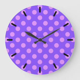 Relógio Grande bolinhas de Lilac na periwinkle