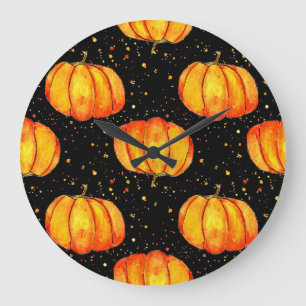 Relógio Grande Bombas de outono de aquarela, impressão de Hallowe