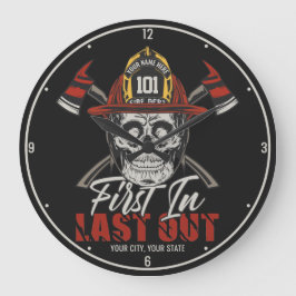 Relógio Grande Bombeiro de NOME Personalizado Primeiro no Bombeir