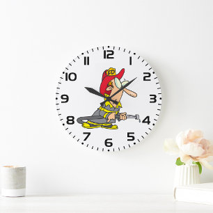 Relógio Grande Bombeiro engraçado com resposta de emergência