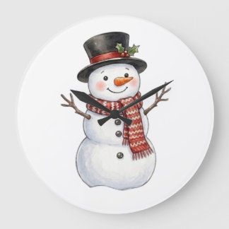 Relógio Grande Boneco de Neve Feliz