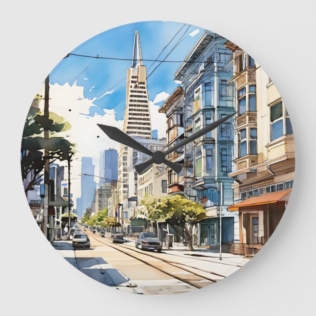 Relógio Grande Bonita caneta e esboço de tinta em São Francisco (Frente)