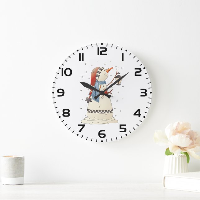 Relógio Grande Bonita Neve de inverno com Lanterna (Criador carregado)