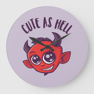 Relógio Grande Bonito como Inferno Diabo com Texto Escuro