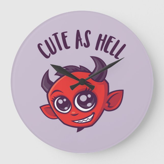 Relógio Grande Bonito como Inferno Diabo com Texto Escuro (Frente)