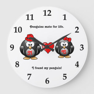 Relógio Grande Bonito eu encontrei meu companheiro do pinguim