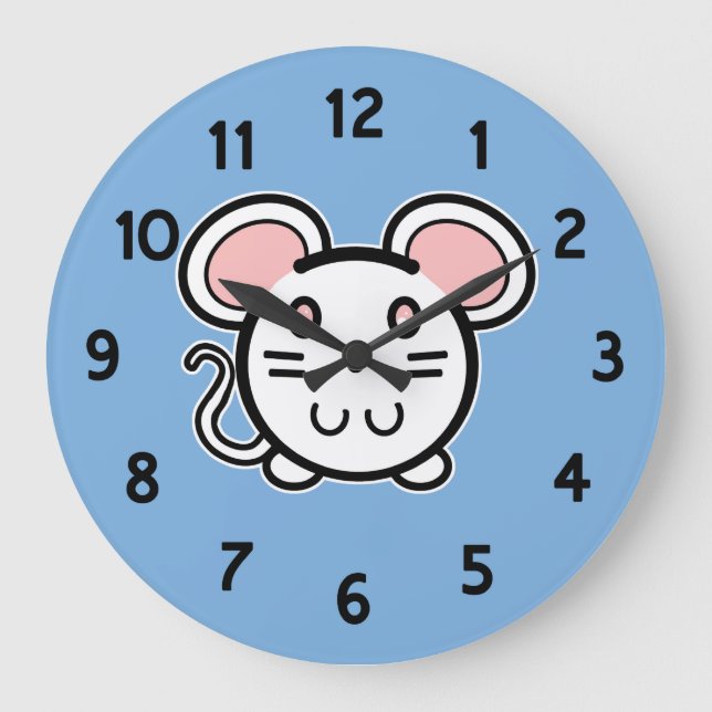 Relógio Grande Bonito Mousie Branco (Frente)