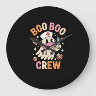 Relógio Grande Boo Boo Crew Halloween Ghost Nurse Essential T-Shi